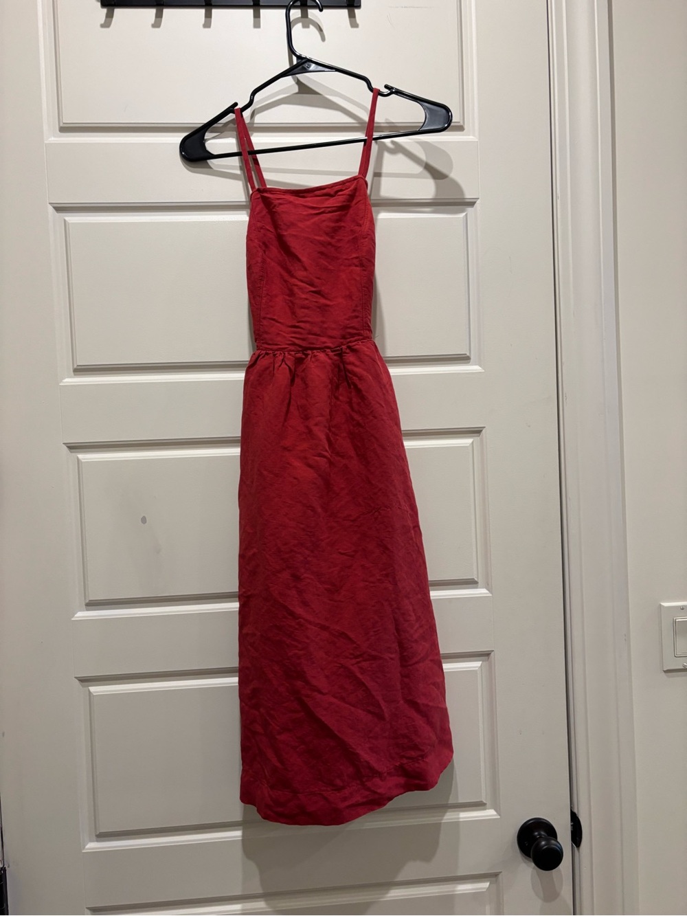 Red Spaghetti-Strap Midi Dress Abercrombie and fitch